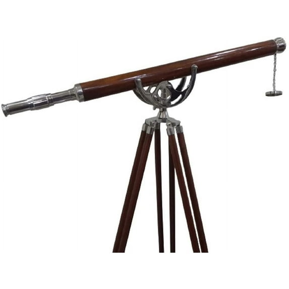 Nautical Beautiful Telescope With Brown Tripod Stand Vintage Home Decor
