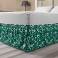 thumbnail image 1 of Nautical Bed Skirt, Underwater Animal Composition with Hand Drawn Silhouettes of Fish, Elastic Bedskirt Dust Ruffle Wrap Around for Bedding Decor, 4 Sizes, Teal Dark Teal and Cream, by Ambesonne, 1 of 2