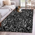 thumbnail image 1 of Nautical Black Area Rug 4x6 Washable Rug Non Slip Anchor Rudder Compass Sailing Boat Large Area Rug Indoor Floor Carpet for Entryway Bedroom Kitchen Living Room Home Office Dining Room Nursery, 1 of 8