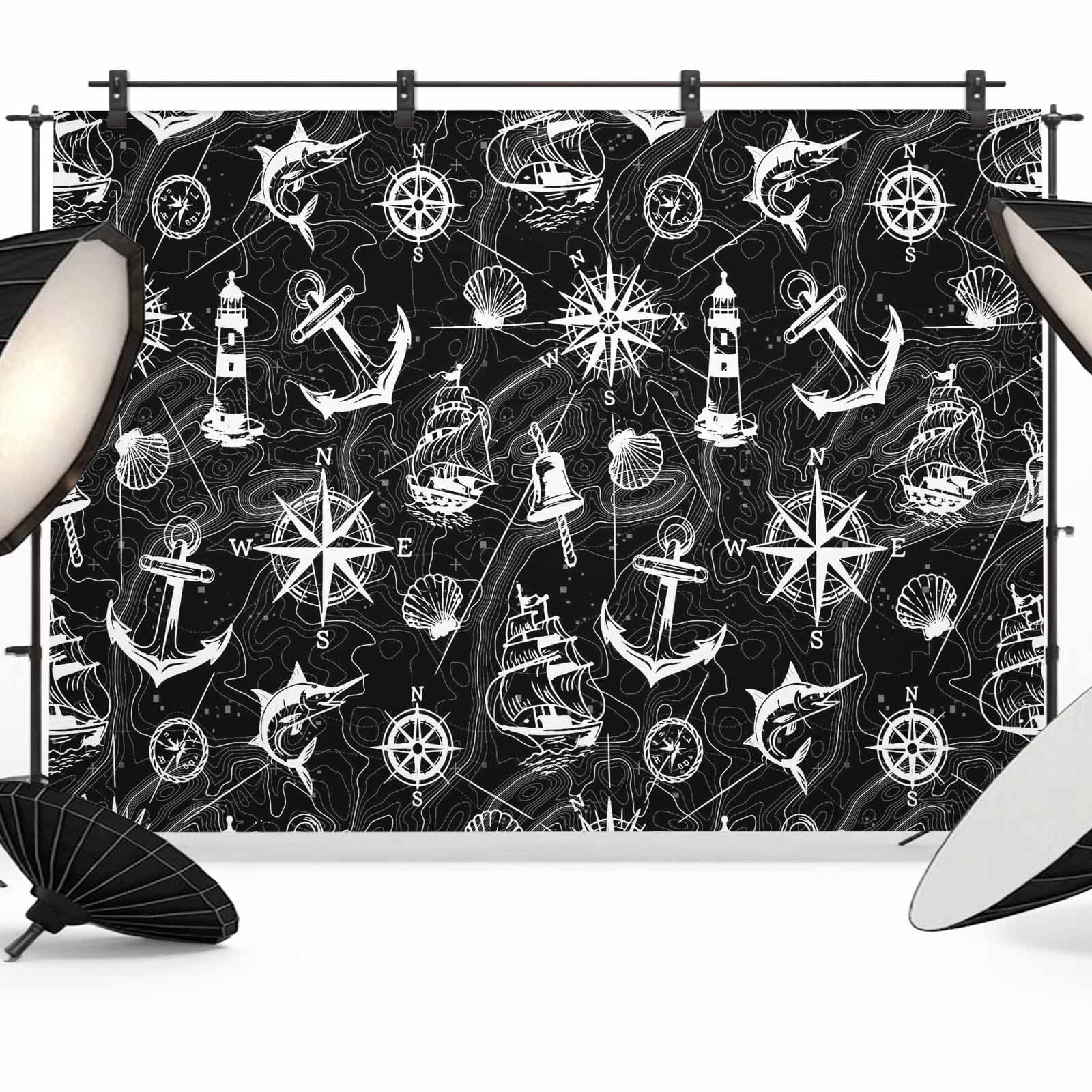 Nautical Black Backdrop for Photoshoot,Photography Photo Studio ...