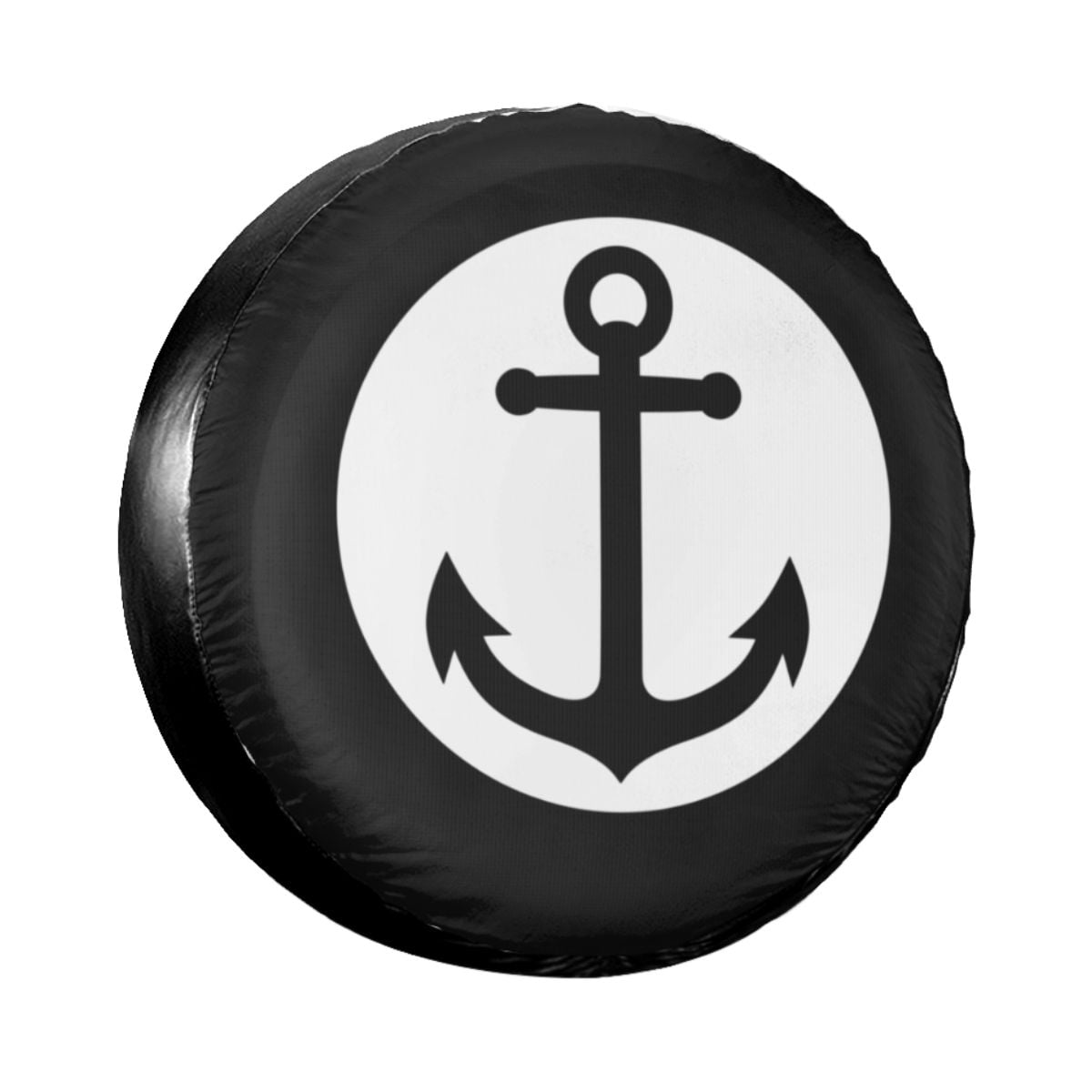Nautical Black White Stripes And Black White Anchor Spare Tire Cover Case for Jeep Hummer Navy