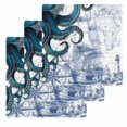 thumbnail image 1 of Nautical Blue Octopus Kitchen Dish Towels for Drying Dishes Set of 3, Coastal Ocean Summer Boat Waffle Weave Microfiber Hand Tea Bathroom Towels Quick Dry & Absorbent Towel 12x12, 1 of 7