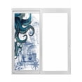 thumbnail image 1 of Nautical Blue Octopus Window Privacy Film, Coastal Ocean Summer Boat Static Cling UV Sun Blocking Tint Film Heat Control Windows Films for Bedroom Bathroom, Window Stickers 23.6"x59", 1 of 7