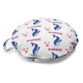 thumbnail image 1 of Nautical Blue Round Floor Cushion with Handle, Marine Themed Pattern of Whale Lighthouse and Starfish, Decorative Pillow for Living Room & Dorms, 18" Round, Violet Blue Ceil Blue, by Ambesonne, 1 of 4