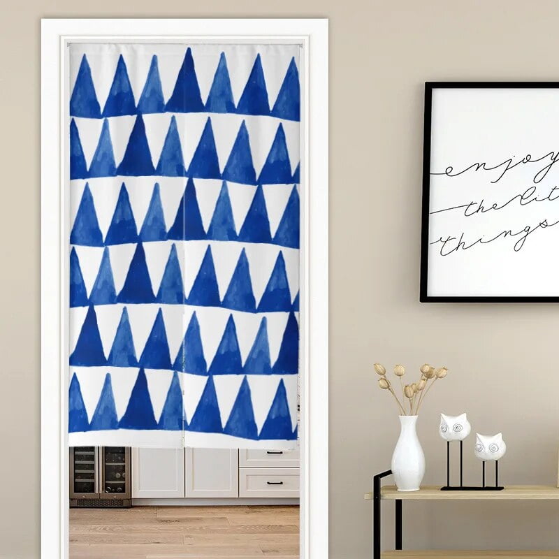 Nautical Blue Stripes Japanese Door Curtain Noren Kitchen Curtains