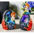thumbnail image 1 of Nautical Blue Tail Mermaids With LED Light Geode Crystal Cave Figurines Set Of 2, 1 of 9