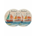 thumbnail image 1 of Nautical Boat Round 13 Inch Placemats Set of 2, Coastal Sailing Ship Ocean Painted Sea HeatResistant Non Slip Place Mats for Dining Table, Wipeable Braided Kitchen Table Mats for Housewarming, 1 of 9
