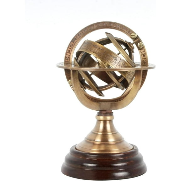 Nautical Brass Armillary Astrolabe Sphere Celestial Collectible Tabletop Armillary Antique Vintage Zodiac Globe Armillary Desk Dcor