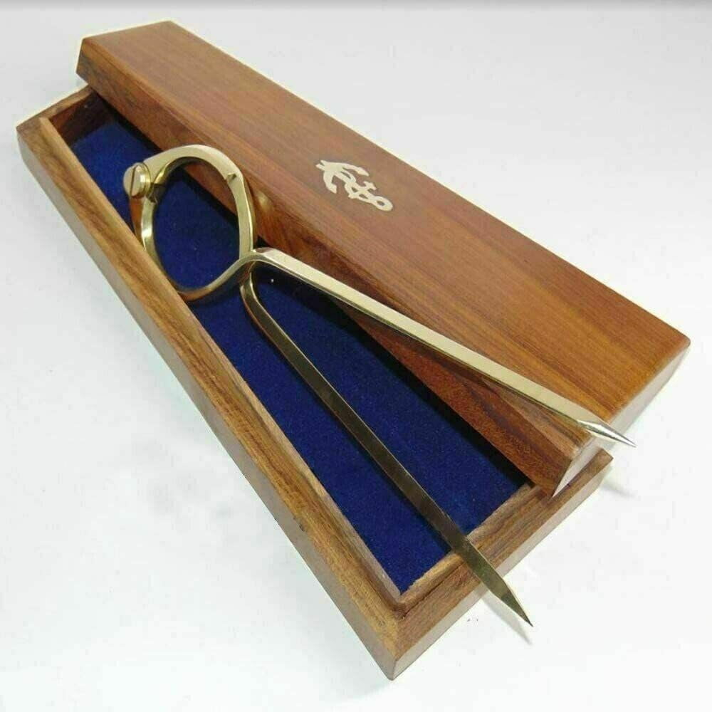 Nautical Brass Divider Compass Marine Navigational Round Map Divider ...