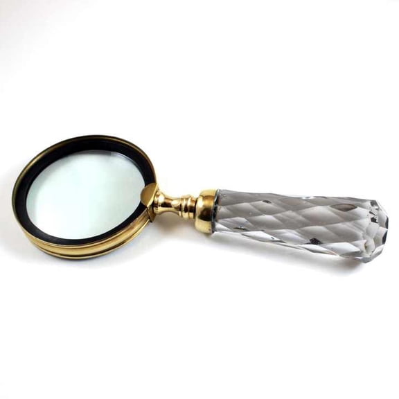Nautical Brass Handheld Magnifier 3 Inch Crystal Glass Lens Christmas Easter Gift Metal Material Comfortable Grip Graduation