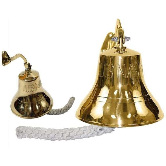 Nautical Brass Ship Bell Large 6inch / 180mm, Pub Bell, Wall Mountable Bell Home Decor