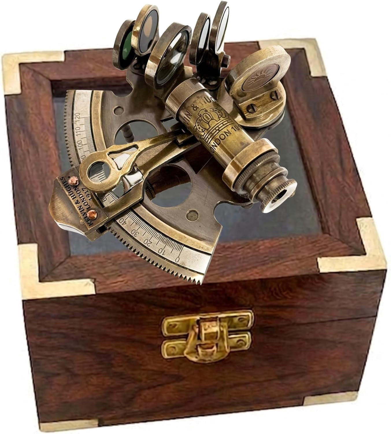 Shipboard Navigation Instrument Image Nautical Bronze Sextant Compass - Solid Brass Maritime Astrolabe ...