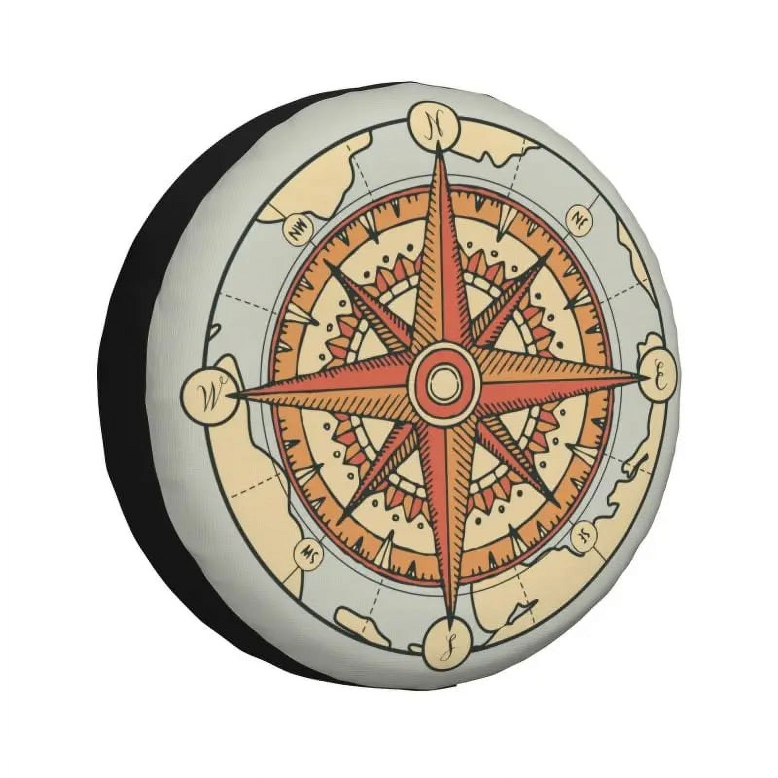 Nautical Camping Adventure Compass Spare Tire Cover for 4WD 4x4 Trailer