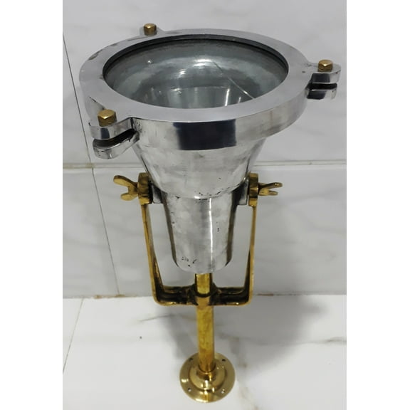 Nautical Ceiling Mount Aluminum & Brass Metal Antique Pendant Light Fixture