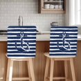 thumbnail image 1 of Nautical Chair Covers Set of 1 Navy Blue and White Striped Retro Anchor Chair Back Covers Stretch Removable Washable Chairs Slipcovers Chair Protector for Dining Room Kitchen Party Decor, 1 of 5