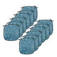 thumbnail image 1 of Nautical Chair Seating Cushion Set of 12, Waves Ships Cartoon Nautical Sailboat Vacations Travel Pattern, Seat Pads for Office with Anti-slip Backing, 16"x16", Petrol Blue Jade Green, by Ambesonne, 1 of 5