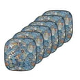 thumbnail image 1 of Nautical Chair Seating Cushion Set of 6, Abstract Pattern Sea Shells Sea Horse Corals Fish Rob Globe Maps Wavy Ocean, Seat Pads with Anti-slip Backing, 16"x16", Blue Multicolor, by Ambesonne, 1 of 7