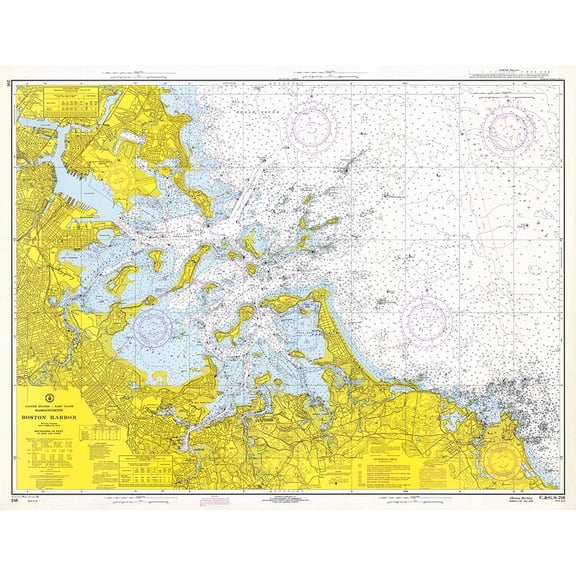 Nautical Chart - Boston Harbor ca. 1970 Poster Print by NOAA Historical Map and Chart Collection NOAA Historical Map and