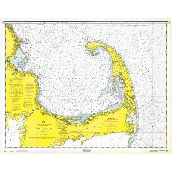 Nautical Chart - Cape Cod Bay ca. 1970 Poster Print by NOAA Historical Map and Chart Collection NOAA Historical Map and