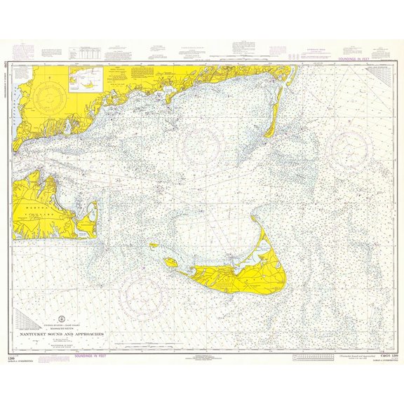 Nautical Chart - Nantucket Sound and Approaches ca. 1973 Poster Print by NOAA Historical Map and Chart Collection NOAA