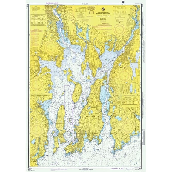 Nautical Chart - Narragansett Bay ca. 1975 Poster Print by NOAA Historical Map and Chart Collection NOAA Historical Map and Chart Collection (18 x 24)