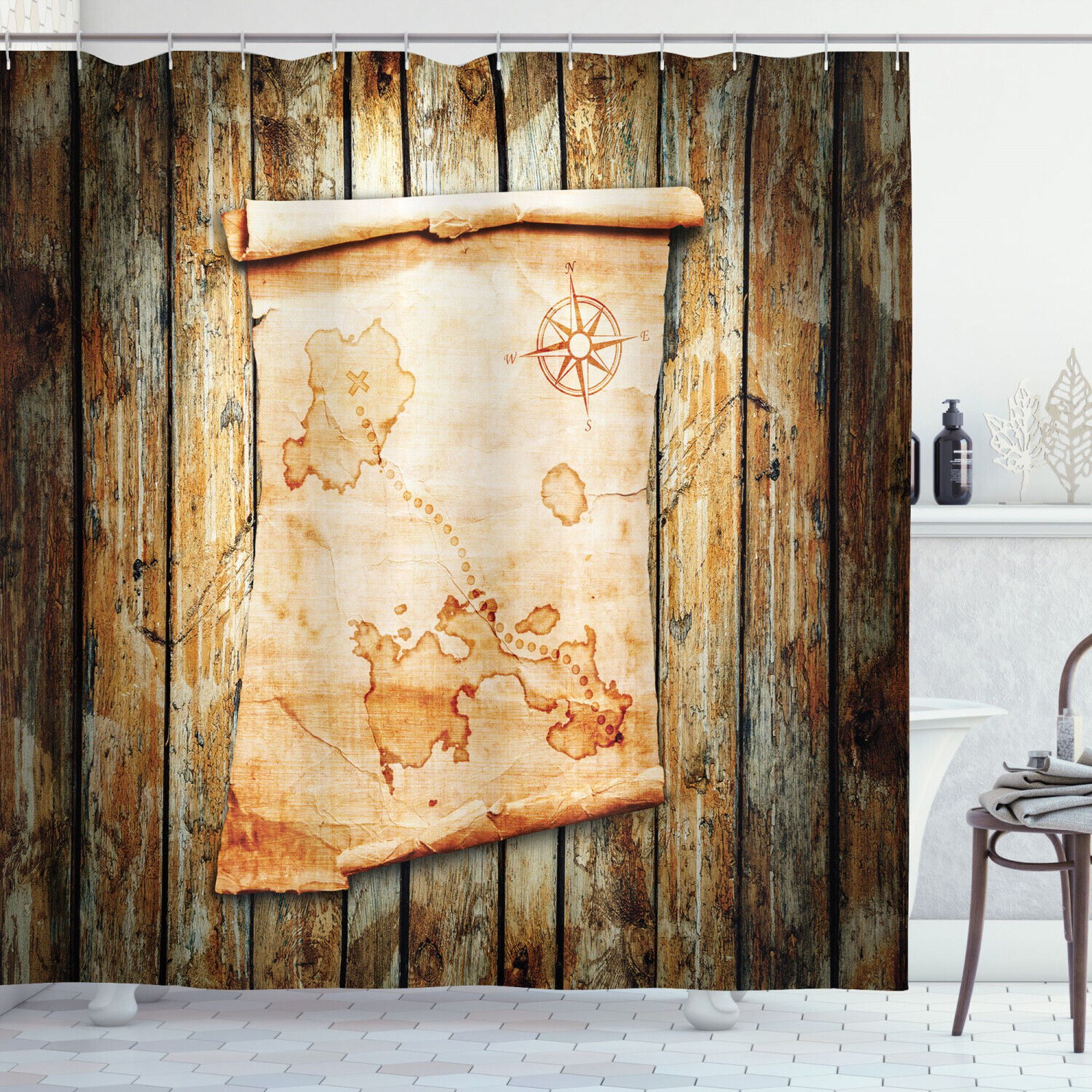 Nautical Chart Shower Curtain Transform Your Bathroom into a Seafaring