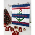 thumbnail image 1 of Nautical Christmas Shower Curtain, Coastal Xmas Navy Blue Red Striped Waterproof Washable Boho Funny Cute Shower Curtains Set for Bathroom Farmhouse Bathtubs Decor with Hook, 72"Wx84"L, 1 of 7