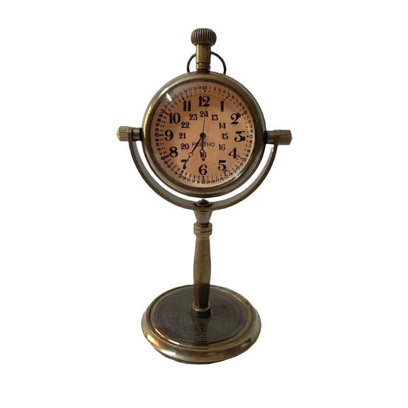 Nautical Clock Antique Brass Table Battery Victoria Maritime Desk Clock Dcor