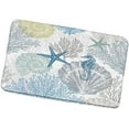 thumbnail image 1 of Nautical Coastal Bath Mat Marine Life Seahorse Starfish Seashell Coral Reef Bathroom Rugs Vintage Ocean Beach Themed Non-Slip Carpet Bedroom Kitchen Indoor Floor Decor 17.8x29.5 in, 1 of 4