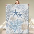 thumbnail image 1 of Nautical Coastal Blanket,Ocean Beach Seashell Starfish Throw Blankets,Gifts for Kids & Marine Life Lovers,Lightweight Soft Fleece,for Picnic Sofa Couch Bed Room Travel,Birthday Decor,40x50in, 1 of 6