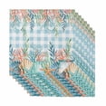 thumbnail image 1 of Nautical Coastal Cloth Napkins, Summer Beach Shell Coral Seaweed Blue Plaid Washable and Reusable Dinner Napkins Set of 8, Table Napkin for Kitchen Party Birthday Wedding Hotel Housewarming 20"x20", 1 of 9