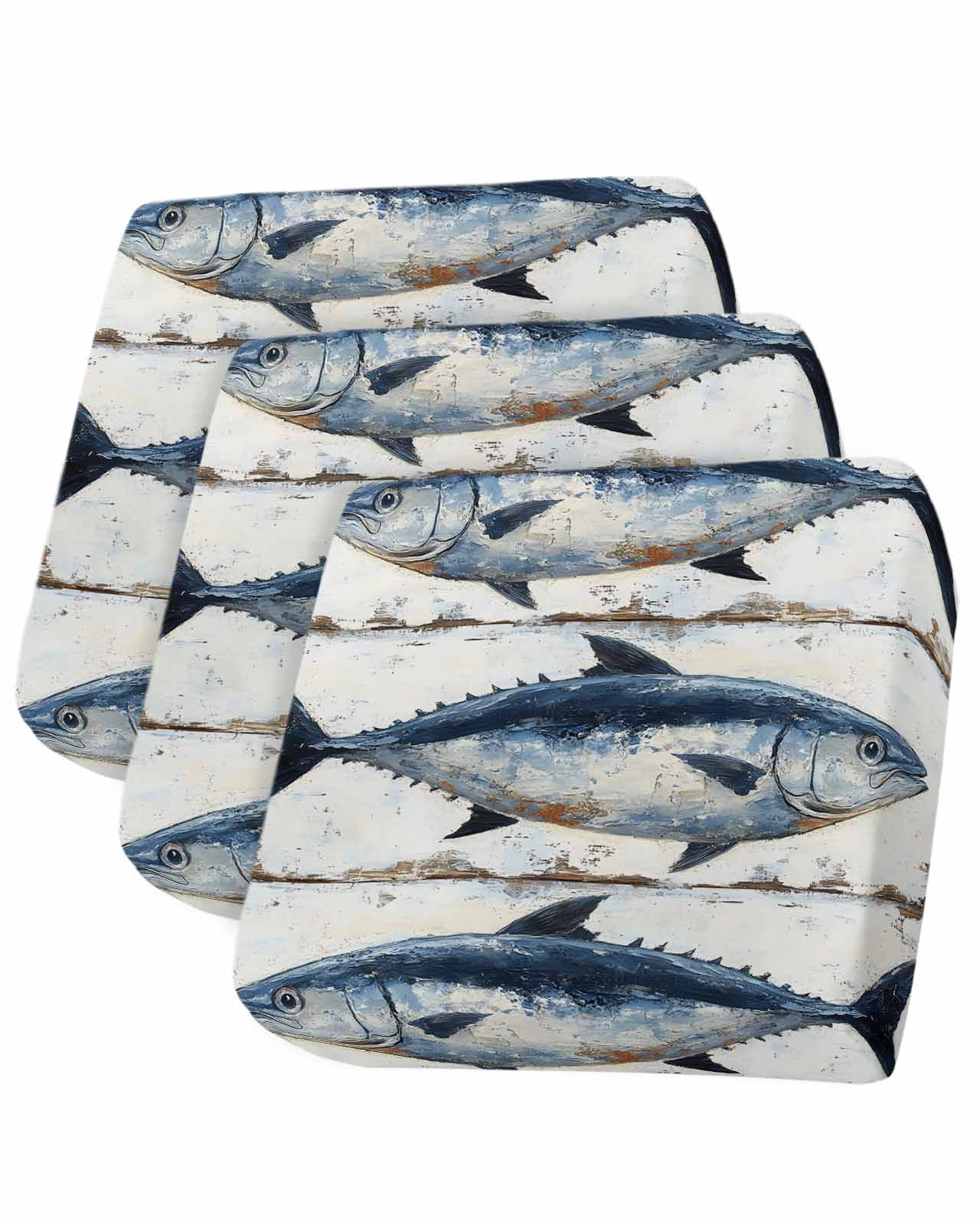 Nautical Coastal Fish Sofa Couch Cushion Covers Washable, Removable ...