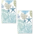 thumbnail image 1 of Nautical Coastal Kitchen Towels Set of 2 Dish Towels Kitchen Hand Towels Absorbent Dish Towels Quick Dry Microfiber Cloth Dish Towels Drying Towel 18" x 26",Ocean Coral Starfish Beach Blue Teal, 1 of 6