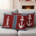 thumbnail image 1 of Nautical Coastal Lumbar Pillow Covers 20x12 Inch Set of 2, Blue Red Lighthouse Sailing Anchor Rudder Waterproof Outdoor Pillow Covers, Decorative Cushion Pillowcases for Couch Sofa Bed Garden Patio, 1 of 9