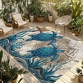 thumbnail image 1 of Nautical Coastal Outdoor Rug for Patio/Deck/Porch, Non-Slip Large Area Rug 5 x 7 Ft, Retro Marine Life Turtle Map Compass Beige Indoor Outdoor Rugs Washable Area Rugs, Camping Rug Carpet Runner, 1 of 8