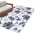 thumbnail image 1 of Nautical Coastal Rectangle&nbsp;Area Rug&nbsp;4x6 ft Ocean Retro Coral Starfish Black White Washable Rugs for Living Room, Non Slip Soft Carpet for Bedroom Entryway Dining Room, 1 of 9