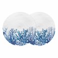 thumbnail image 1 of Nautical Coastal Round 13 Inch Placemats Set of 2, Summer Ocean Coral Starfish Conch Blue HeatResistant Non Slip Place Mats for Dining Table, Wipeable Braided Kitchen Table Mats for Housewarming, 1 of 9