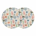 thumbnail image 1 of Nautical Coastal Round 13 Inch Placemats Set of 2, Watercolor Ocean Turtle Coral Starfish Beige HeatResistant Non Slip Place Mats for Dining Table, Wipeable Kitchen Table Mats for Housewarming, 1 of 9