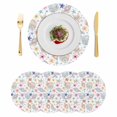 thumbnail image 1 of Nautical Coastal Round 13 Inch Placemats Set of 4, Summer Beach Shell Starfish Floral HeatResistant Non Slip Place Mats for Dining Table, Wipeable Braided Kitchen Table Mats for Housewarming, 1 of 9