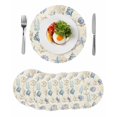 thumbnail image 1 of Nautical Coastal Round 15 Inch Placemats Set of 6, Vintage Beach Coral Starfish Shell HeatResistant Non Slip Place Mats for Dining Table, Wipeable Braided Kitchen Table Mats for Housewarming, 1 of 9