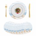thumbnail image 1 of Nautical Coastal Round 15 Inch Placemats Set of 8, Ocean Starfish Shells Conch Waves Watercolor HeatResistant Non Slip Place Mats for Dining Table, Wipeable Kitchen Table Mats for Housewarming, 1 of 9