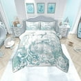 thumbnail image 1 of Nautical Coastal Sea Turtle Comforter Set Ocean Beach Bedding Comforter Sets King,Coral Octopus Quilt Seahorse Starfish Fish Duvet Insert,Sailboat Boat Anchor Room Decor, 1 of 5