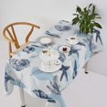 thumbnail image 1 of Nautical Coastal Table Cloth, Blue and White Undersea Starfish Seashell Coral Ocean Beach Tablecloths for Outdoor Picnic, Rectangle(60x120in), 1 of 6