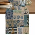 thumbnail image 1 of Nautical Coastal Table Runner 72 Inches, Vintage Sea Anchor Boat Underwater World Beige Bed Runner Dresser Scarves Tabletop for Indoor Outdoor Parties/Ceremony/Banquet, 18" x 72", 1 of 9