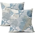 thumbnail image 1 of Nautical Coastal Throw Pillow Covers 18X18 Inch Set of 2 Ocean Seashell Coral Starfish Decorative Pillow Cases Summer Beach Blue Gray Beige Pillow Covers Modern Home Decor For Living Room Couch, 1 of 6
