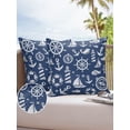 thumbnail image 1 of Nautical Compass Lignthouse Anchor Outdoor Pillow Covers Waterproof Throw Pillow Cover 18x18in Set of 2,Square Decorative Pillowcases Cushion Case for Patio Sofa Couch,Marine Fish Anchor on Navy Blue, 1 of 7