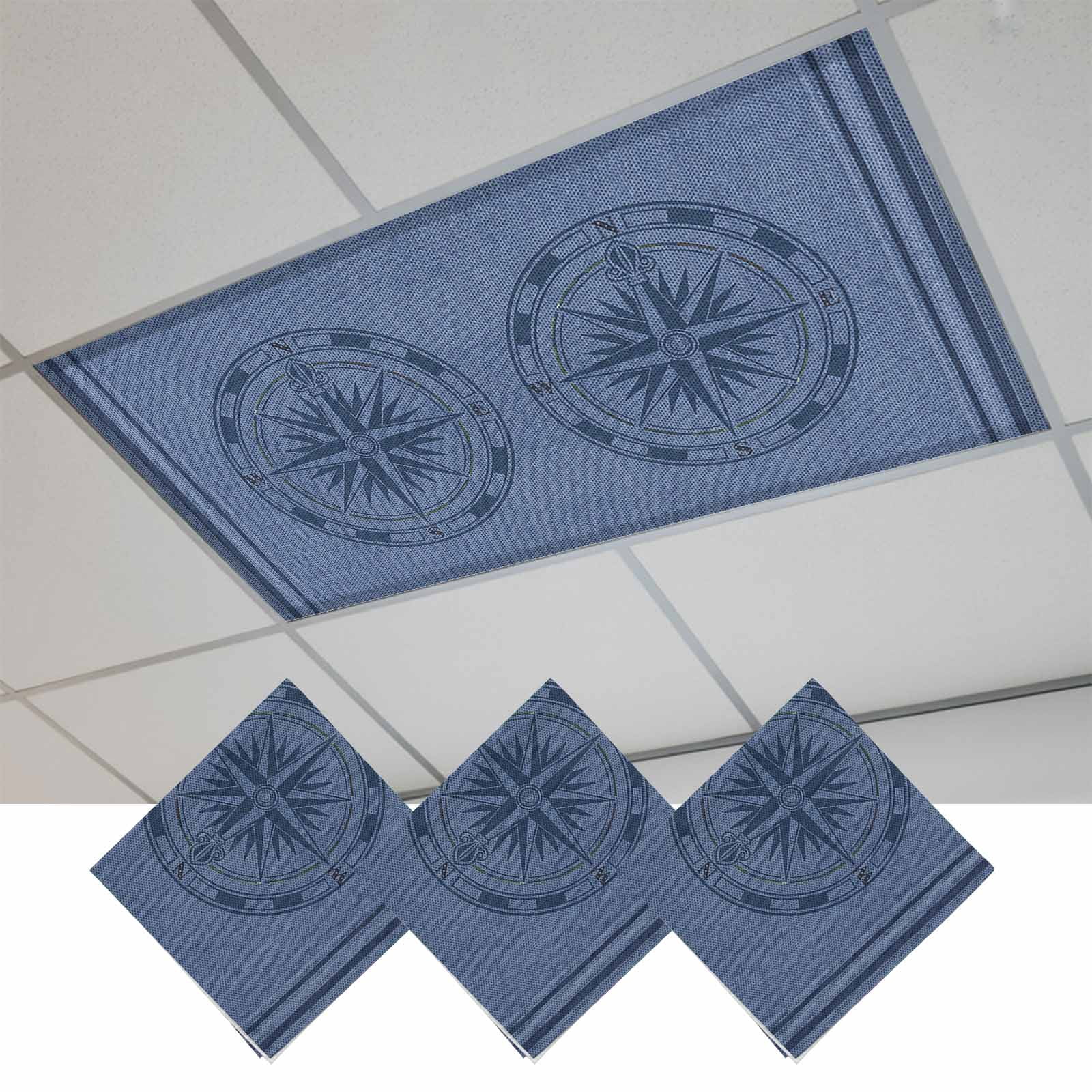 Nautical Compass Magnetic Fluorescent Light Covers for Ceiling Lights ...