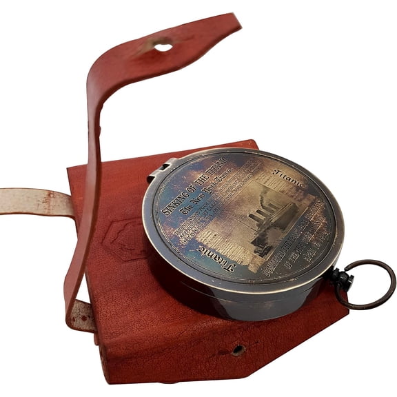 Nautical Compass Maritime Vintage Titanic Brass Magnetic Pocket Compass Functional Navigation Tool Home Table Decor Marine Ships