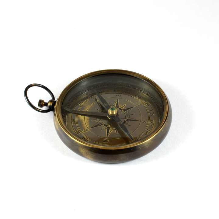 Nautical Compass Pendant Brass Finish Hanging Glass Leather Case for Weddings New Year Valentine's Day Decor NC190 Novelty Gift