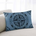 thumbnail image 1 of Nautical Compass Throw Pillow Cover, Vintage Ocean Blue Circle Rectangle Decorative Pillow Case Protector Soft Cushion Cover Lumbar Pillowcase for Couch Sofa Bedroom Car Chair Decor 16x24 Inch, 1 of 8